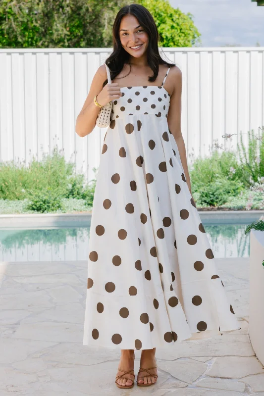 Portafino Maxi Dress Cream/Choc Spot