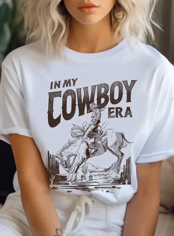 In My Cowboy Era Cotton Graphic Tee - White