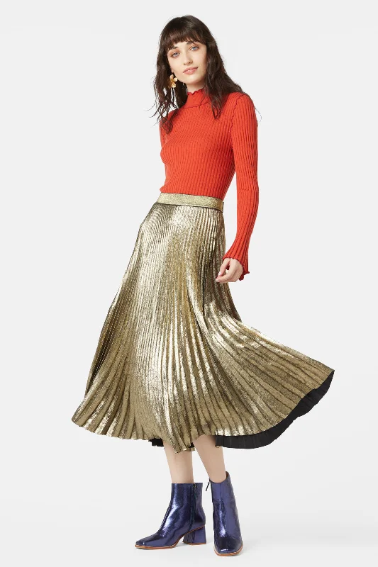 Champagne Pleated Skirt