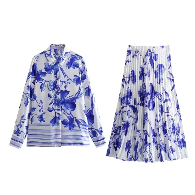 Mykonos Summer Floral Pleated Coord