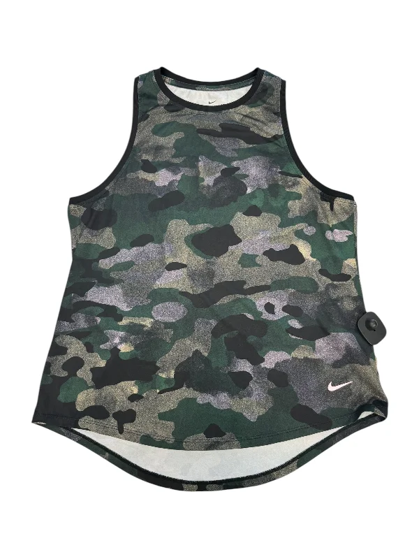 Athletic Tank Top By Nike Apparel In Camouflage Print, Size: M