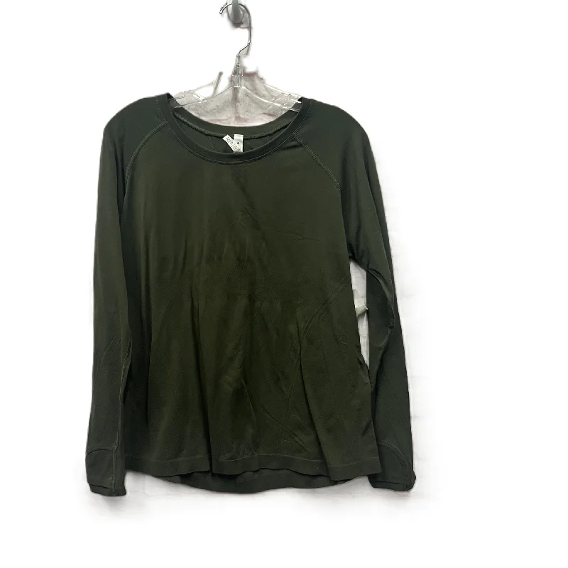 Athletic Top Long Sleeve Crewneck By Athleta In Green, Size: 1x