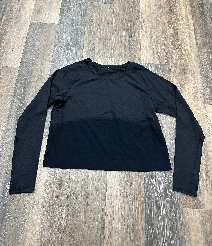 Athletic Top Long Sleeve Crewneck By Lululemon In Black, Size: M