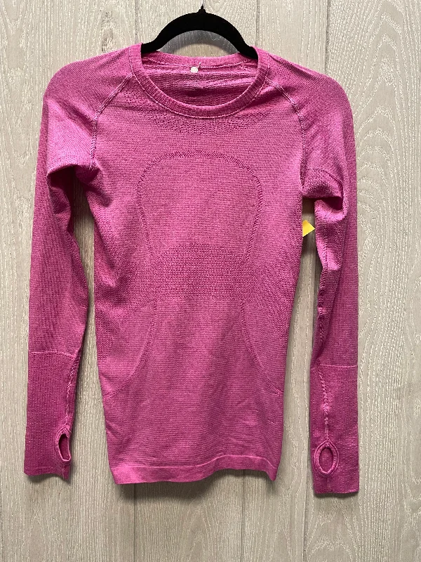 Athletic Top Long Sleeve Crewneck By Lululemon In Pink, Size: S