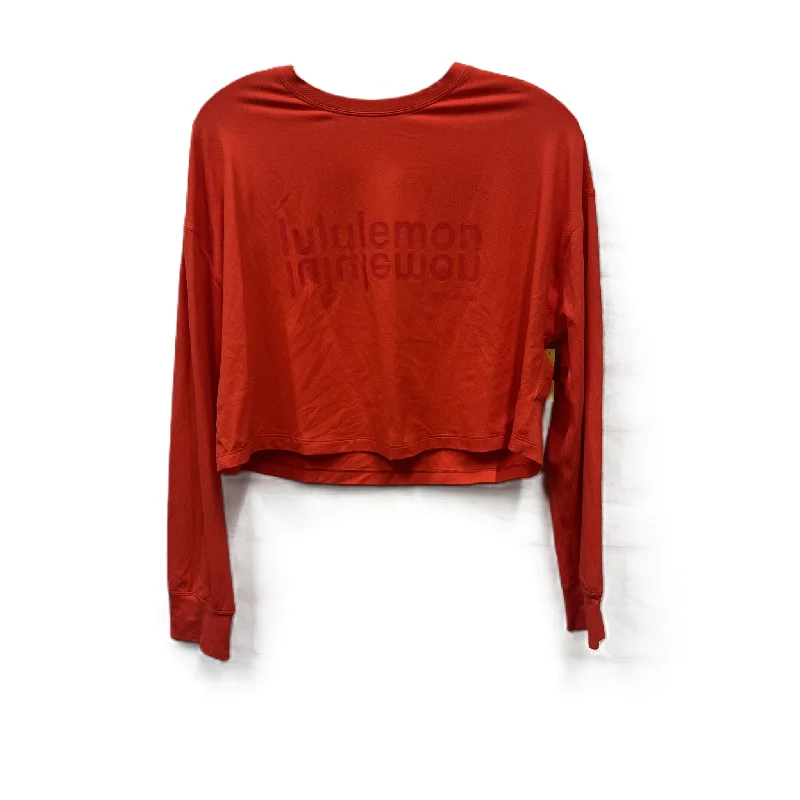 Athletic Top Long Sleeve Crewneck By Lululemon In Red, Size: S