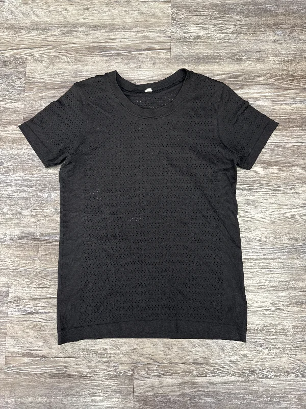 Athletic Top Short Sleeve By Lululemon In Black, Size: S