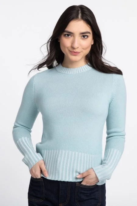 Kinross Cashmere Plaited High Rib Crew