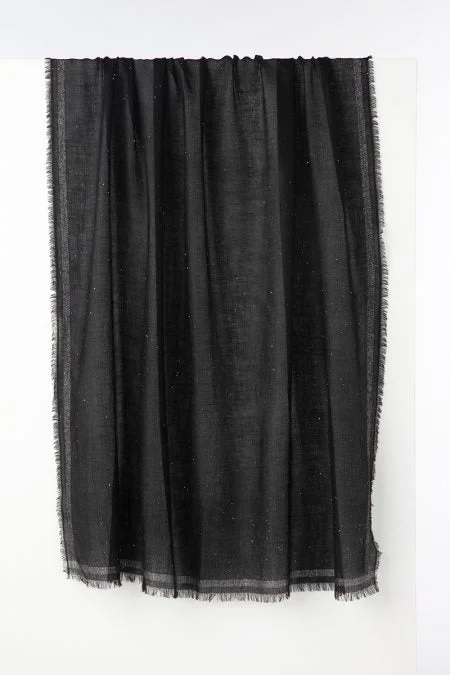 Kinross Cashmere Sequin Shawl - Black