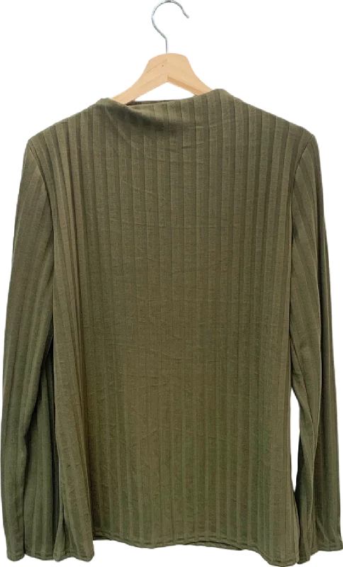 Long Tall Sally Khaki Wide Rib Top UK 18