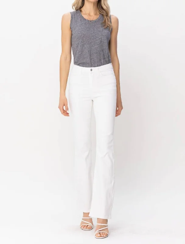 Mid Rise Bootcut Jeans In White