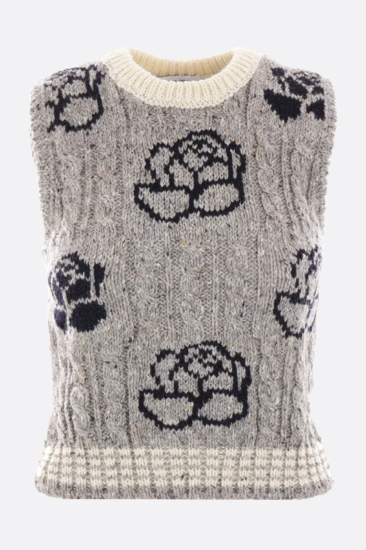 mohair wool sleeveless cropped sweater