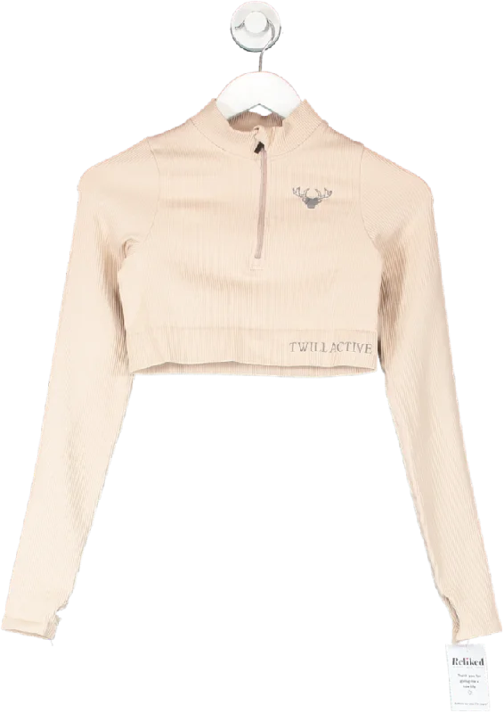 Twill Active Nude Nelia Recycled Rib Long Sleeve Top UK S