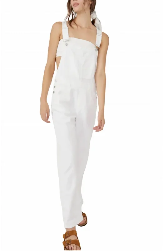 Ziggy Denim Overalls In Optic White