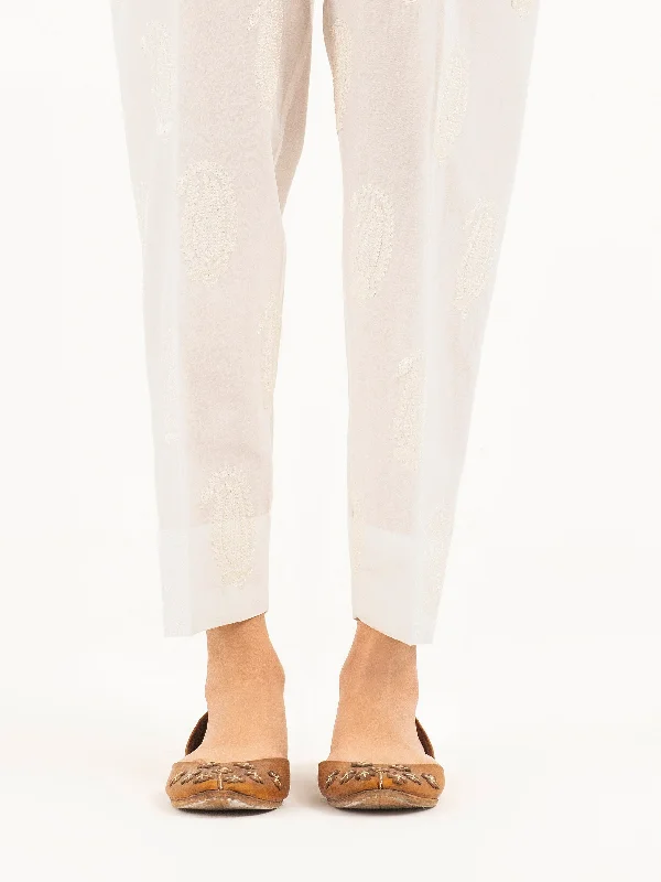 Embroidered Cambric Trousers(Pret)