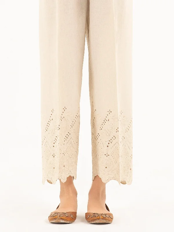 Embroidered Cambric Trousers(Pret)