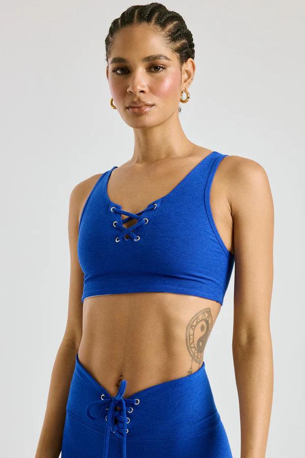 Stretch Football Bra in Cobalt