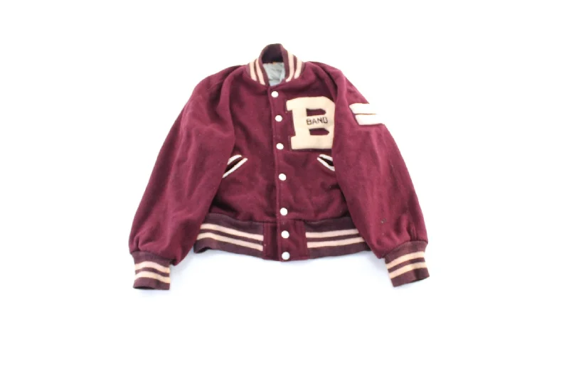 60's Maroon & White Varsity Letterman Jacket