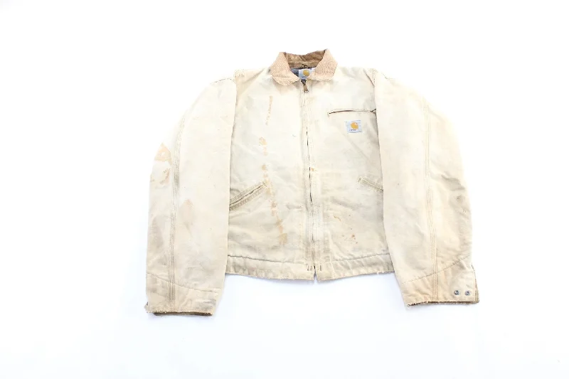 Carhartt Logo Patch Light Tan Blanket Lined Detroit Jacket