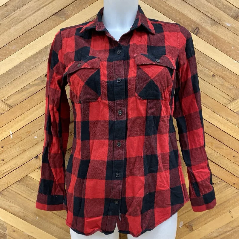 Eddie Bauer - Women's Flannel Shirt: Red/Black-women-SM