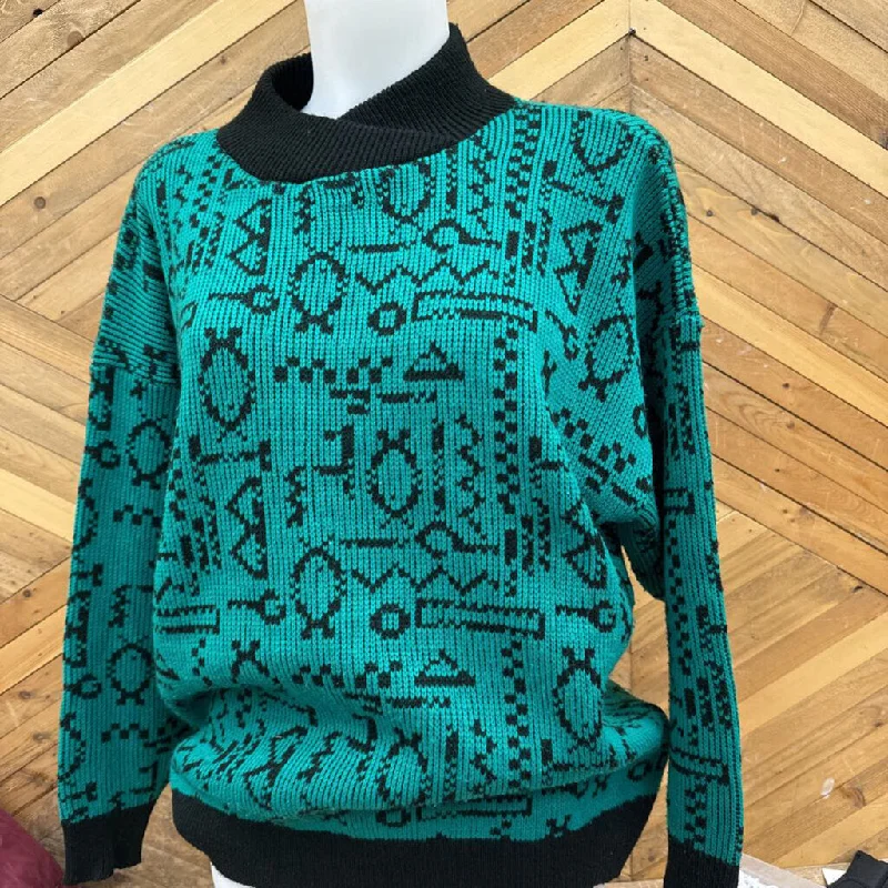 Golden Spider Sweater: Turquoise and Black-unisex-MD