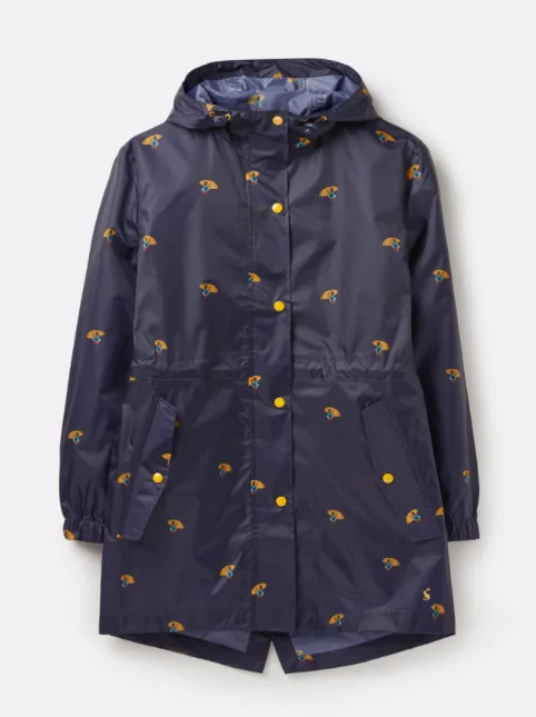 Joules Golightly Print Waterproof Packaway Coat - Umbrella Ducks