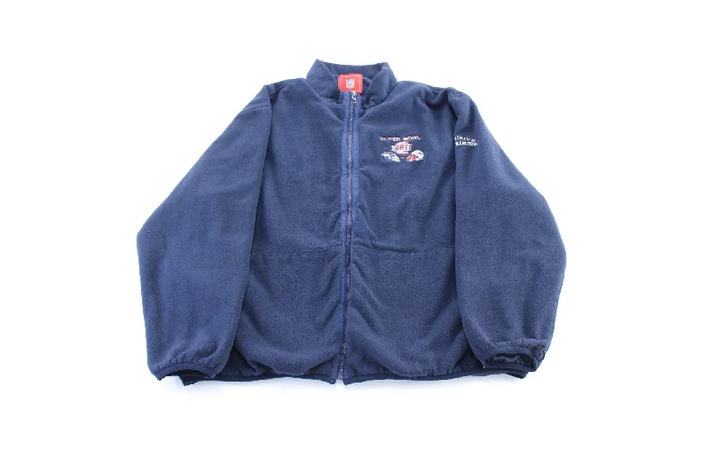 New York Giants vs New England Patriots SuperBowl Fleece Zip Up Jacket