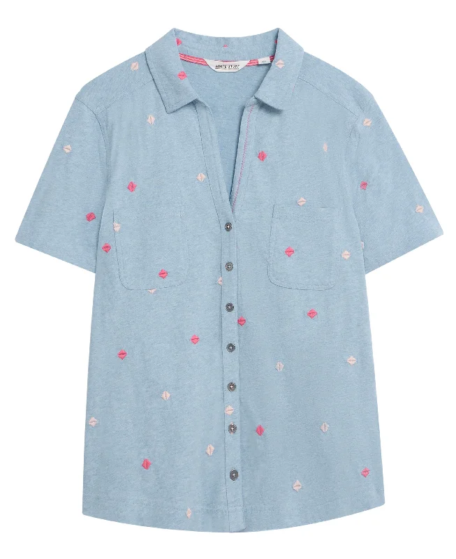 Penny Pocket Embroidered Shirt - Blue Multi