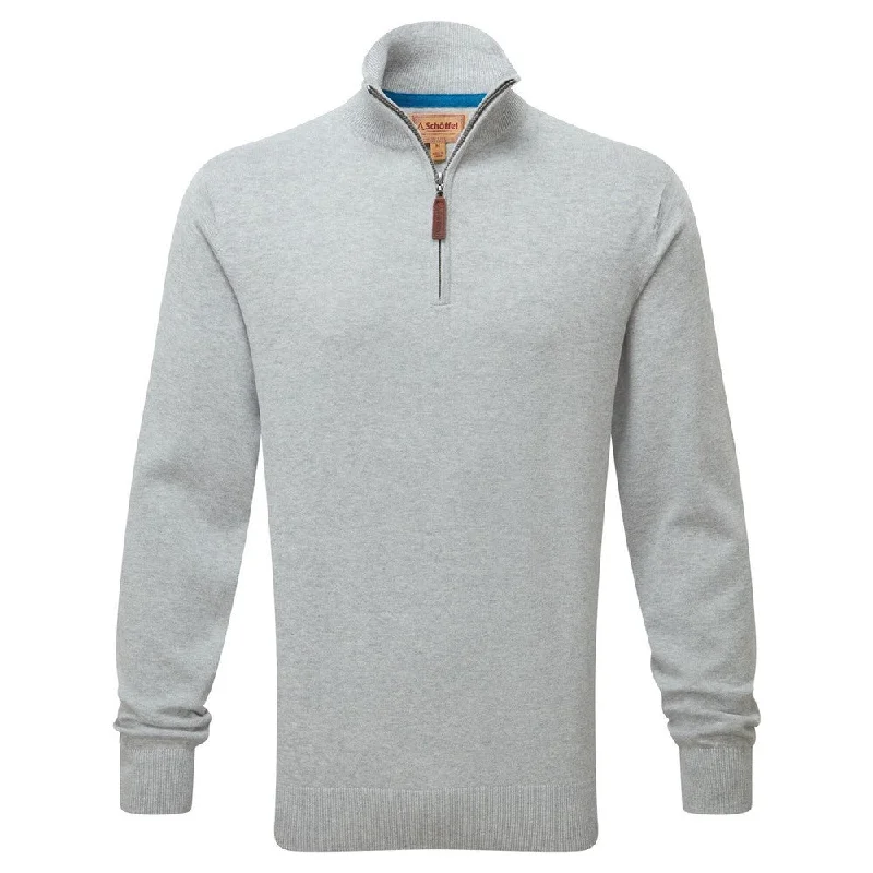 Porthmeor Pima Cotton 1/4 Zip Jumper - Grey