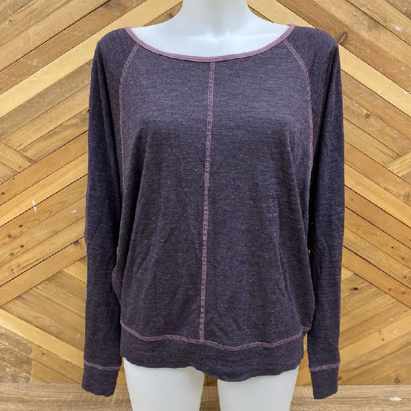 Prana- long sleeve merino shirt- MSRP compared $90 : Purple -women-LG