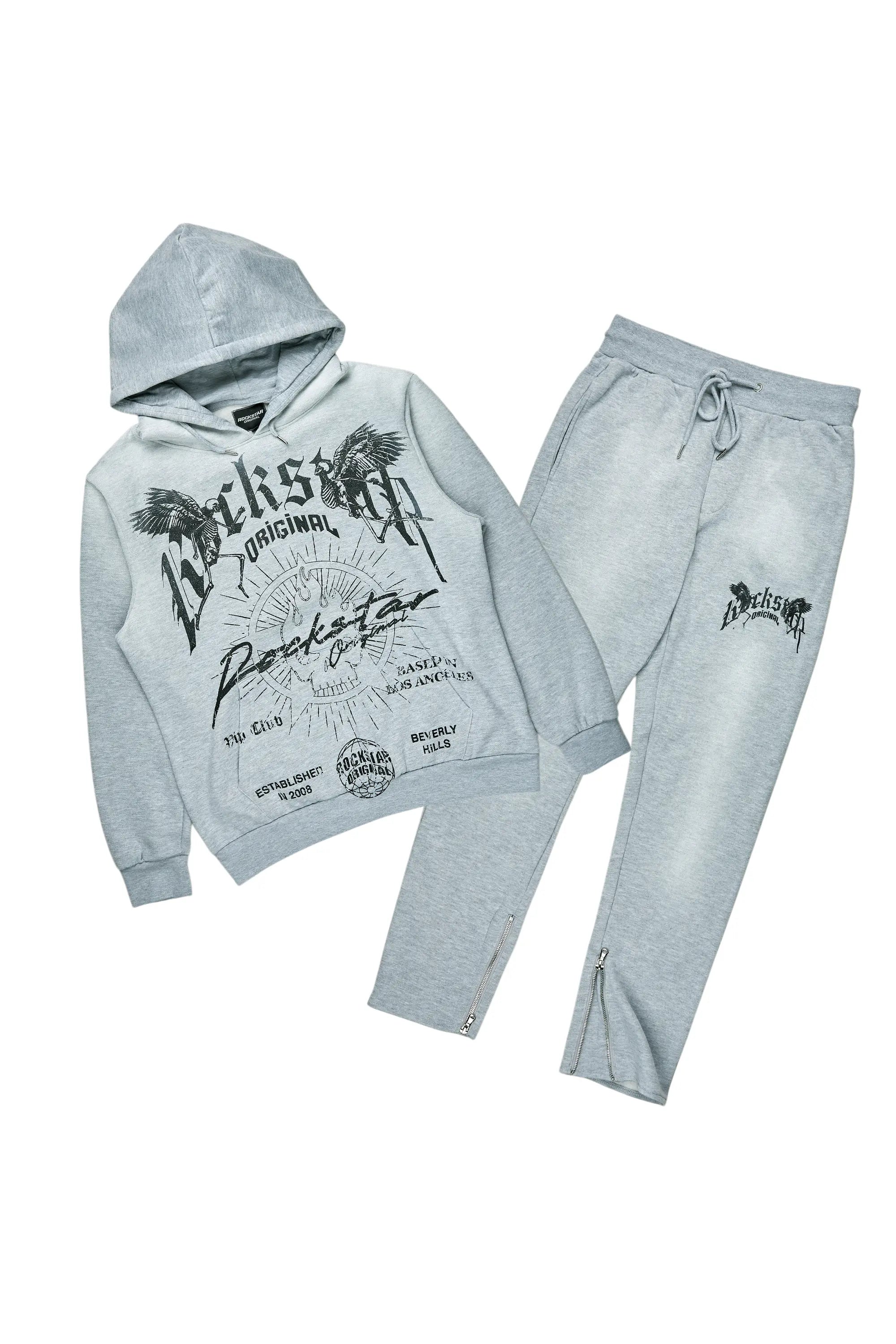 Tally Heather Grey Slim Fit Hoodie Track Set