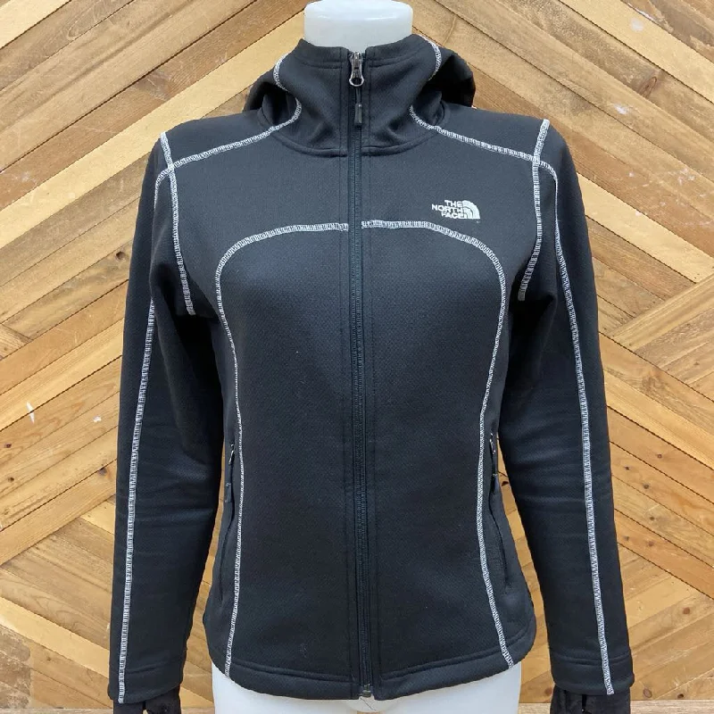 The North Face - Women's Full-Zip Hooded Fleece Jacket - MSRP comp $175: Black / White Stitching-women-SM