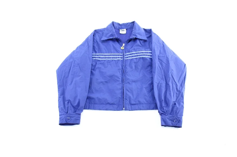 Women's Vintage Adidas Blue Striped Zip Up Jacket