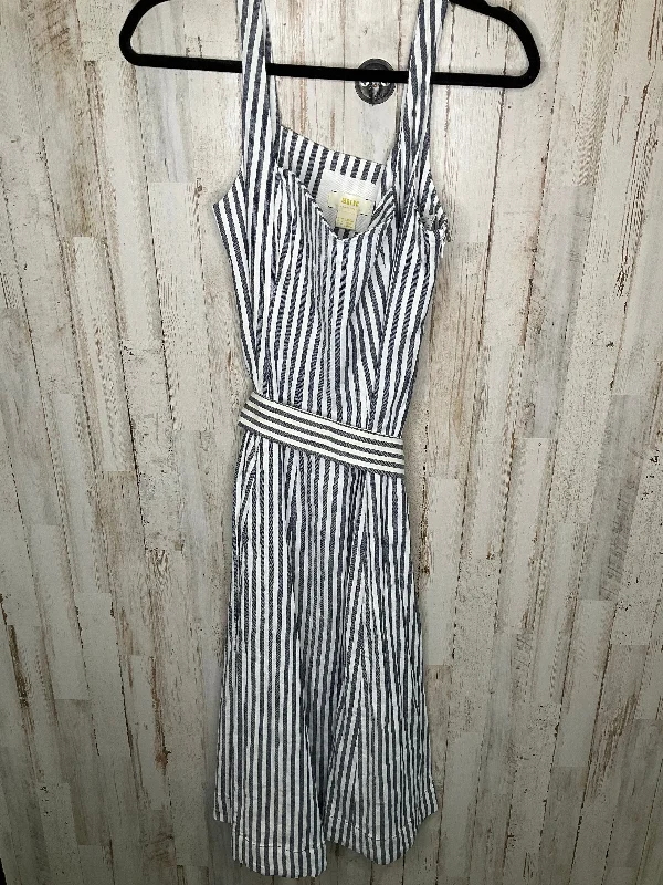 Blue & White Dress Casual Midi Maeve, Size M