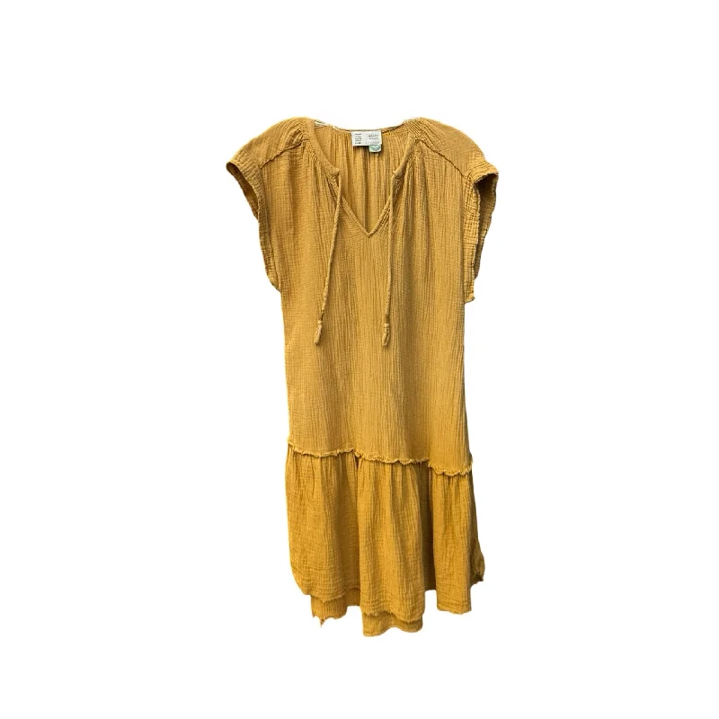 Dress Casual Midi By Anthropologie In Yellow, Size: Xs