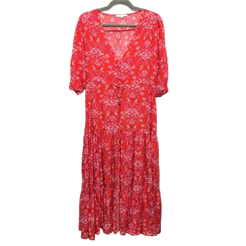 Dress Casual Midi By Cmc In Red, Size: Xs