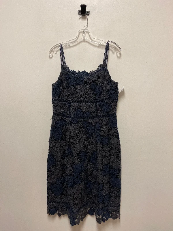 Dress Casual Midi By Elie Tahari In Blue & Grey, Size: L