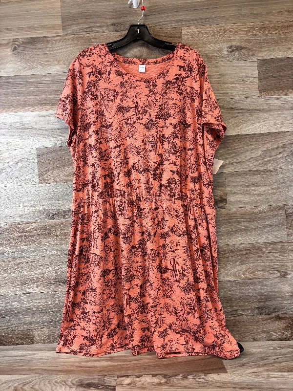 Dress Casual Midi By Old Navy In Orange, Size: Xxl