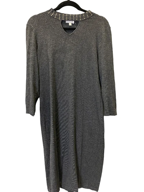 Grey Dress Casual Midi Spense, Size L