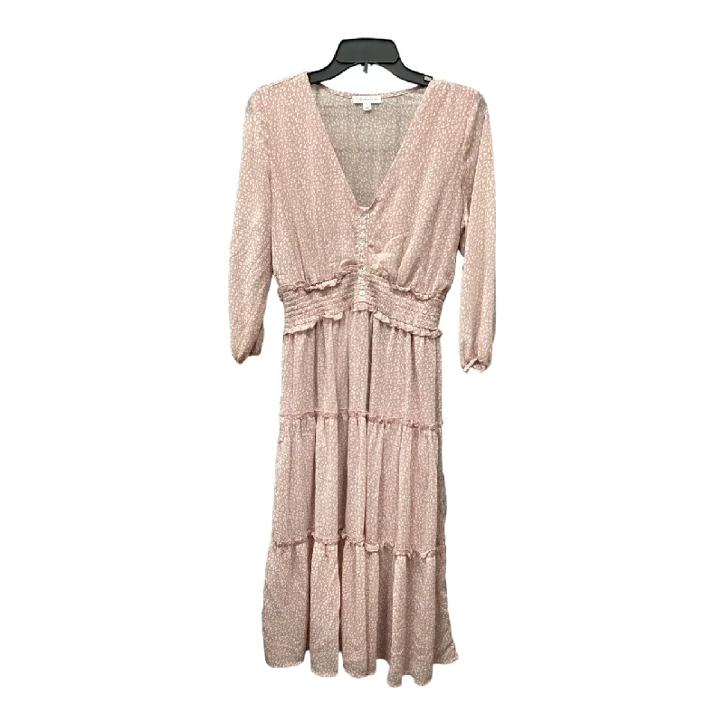 Pink Dress Casual Midi Ophelia Roe, Size S