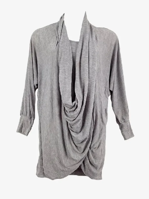 La Strada Soft Grey Drape Mini Dress Size M