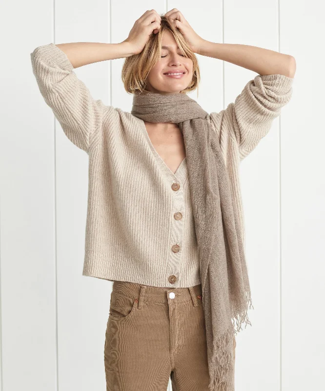 Cropped Cashmere Cocoon Cardigan