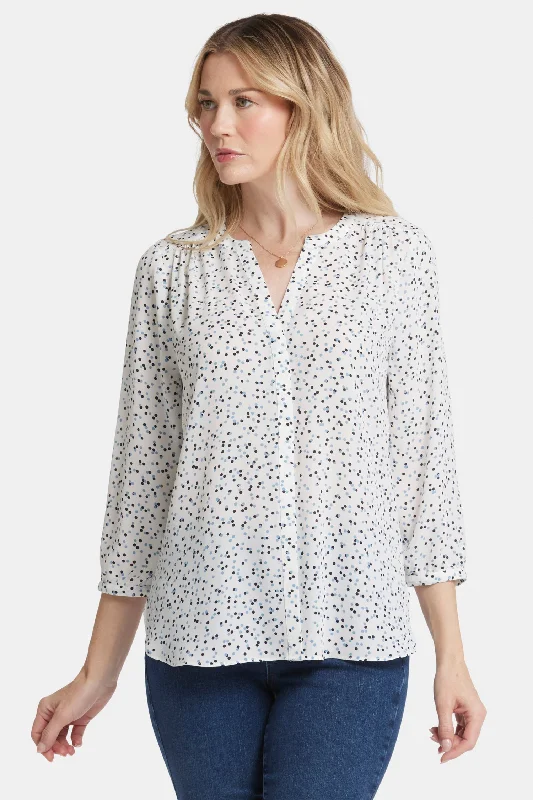 Pintuck Blouse - Sprinkle Dots