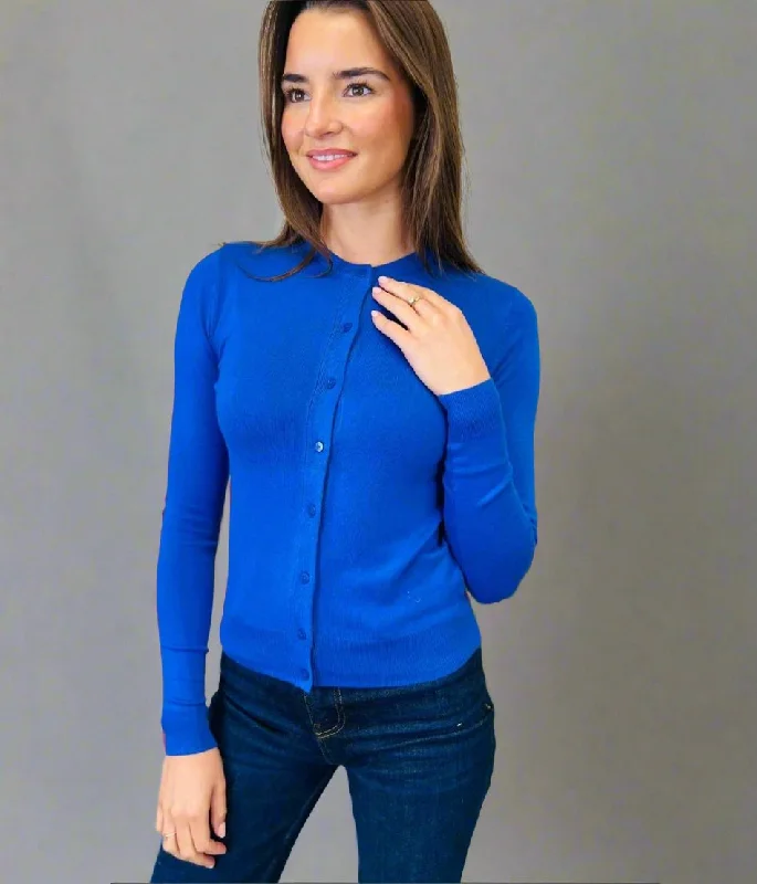 Ultraviolet Classic Round Neck Cardigan